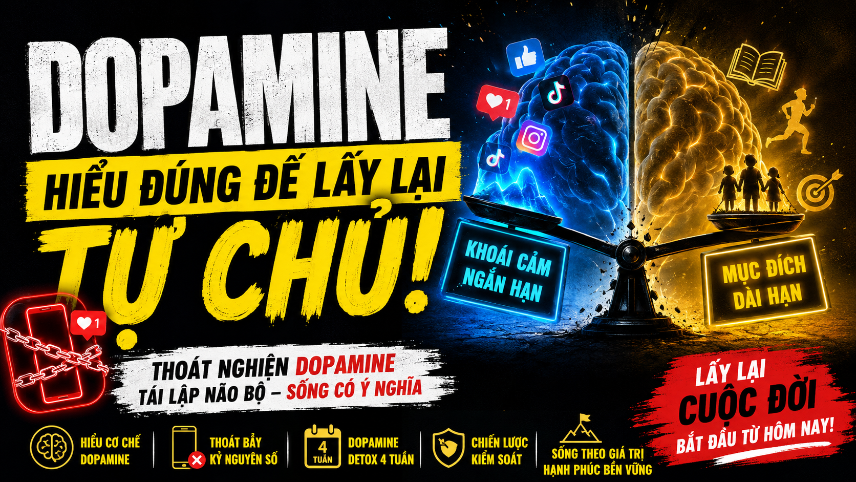 Kỷ Nguyên AI và Cuộc Chiến Giành Giật Dopamine: Hiểu Về Não Bộ Để Tìm Lại Điểm Cân Bằng
