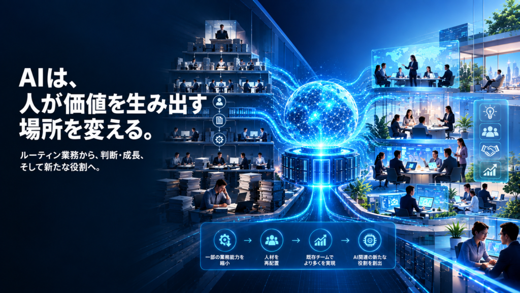 AI導入が成功した後、人員はどう変わるのか — 「何人削減できるか」という問いが間違っている理由