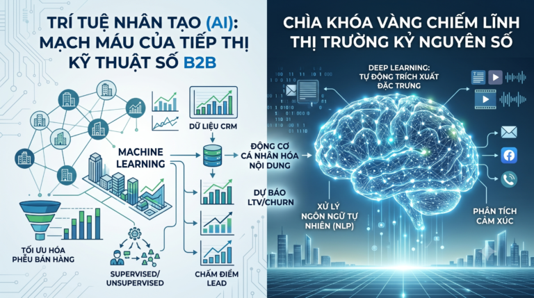 Cẩm nang B2B Marketing Toàn diện cho Thời đại AI (phân biệt Machine Learning & Deep Learning)