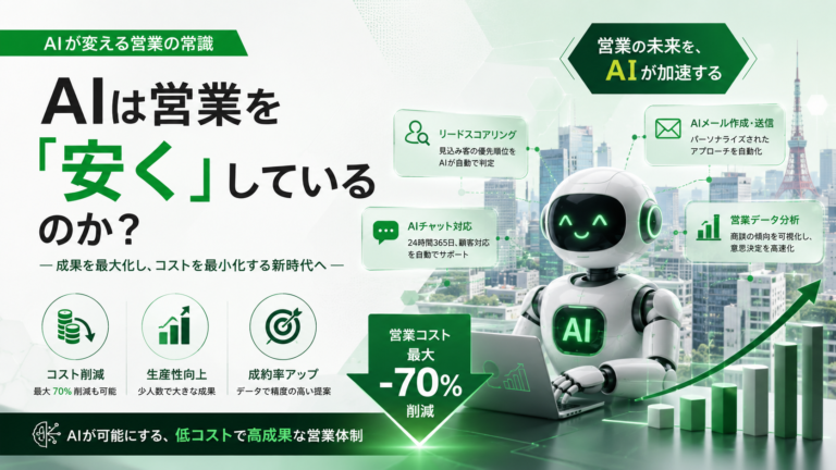 AIが営業と経営の『コスト構造』を変える。
