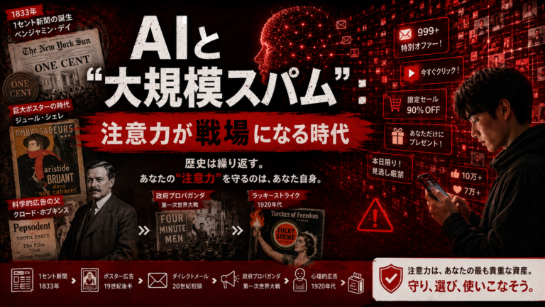 AIと「大規模スパム」――次の戦場は「人の注意」になる。