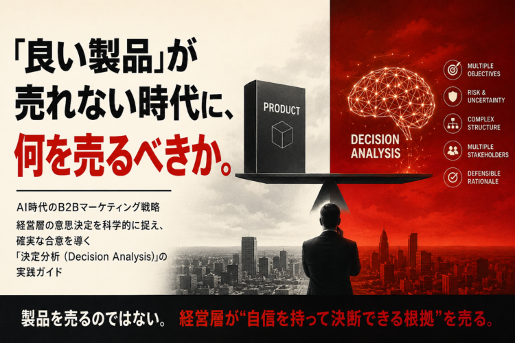 経営層は「製品」を買わない。AIとDecision Analysisで意思決定を設計する。
