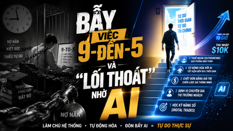 Thoát Khỏi Bẫy "Nghiện Việc": Công Thức $10k/Tháng Chỉ Với 10 Giờ Làm Nhờ AI